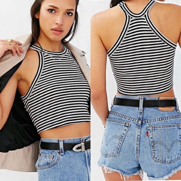 Urban Outfitters Striped Cropped Tank Top - Picture 2 of 6